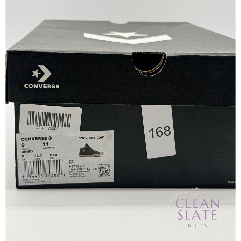 Converse Chuck Taylor All Star High Street Mid Black/White Men's 9 NIB - Picture 5 of 5